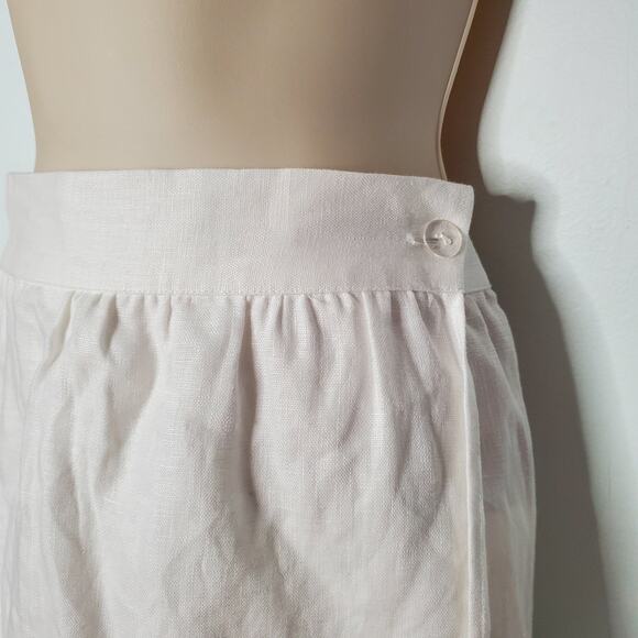 Reformation Clyde 2 Piece Set 100% Linen Midi Skirt Crop Top Bustier White 10 - Picture 7 of 12